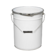 WHITE 20L PAIL WITH METAL SIDE FLANGE & LID