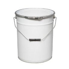 WHITE 20L PAIL WITH METAL SIDE FLANGE & LID
