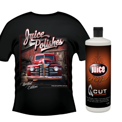 JUICE POLISH Q CUT COMPOUND 1L FREE T-SHIRT XX-LARGE